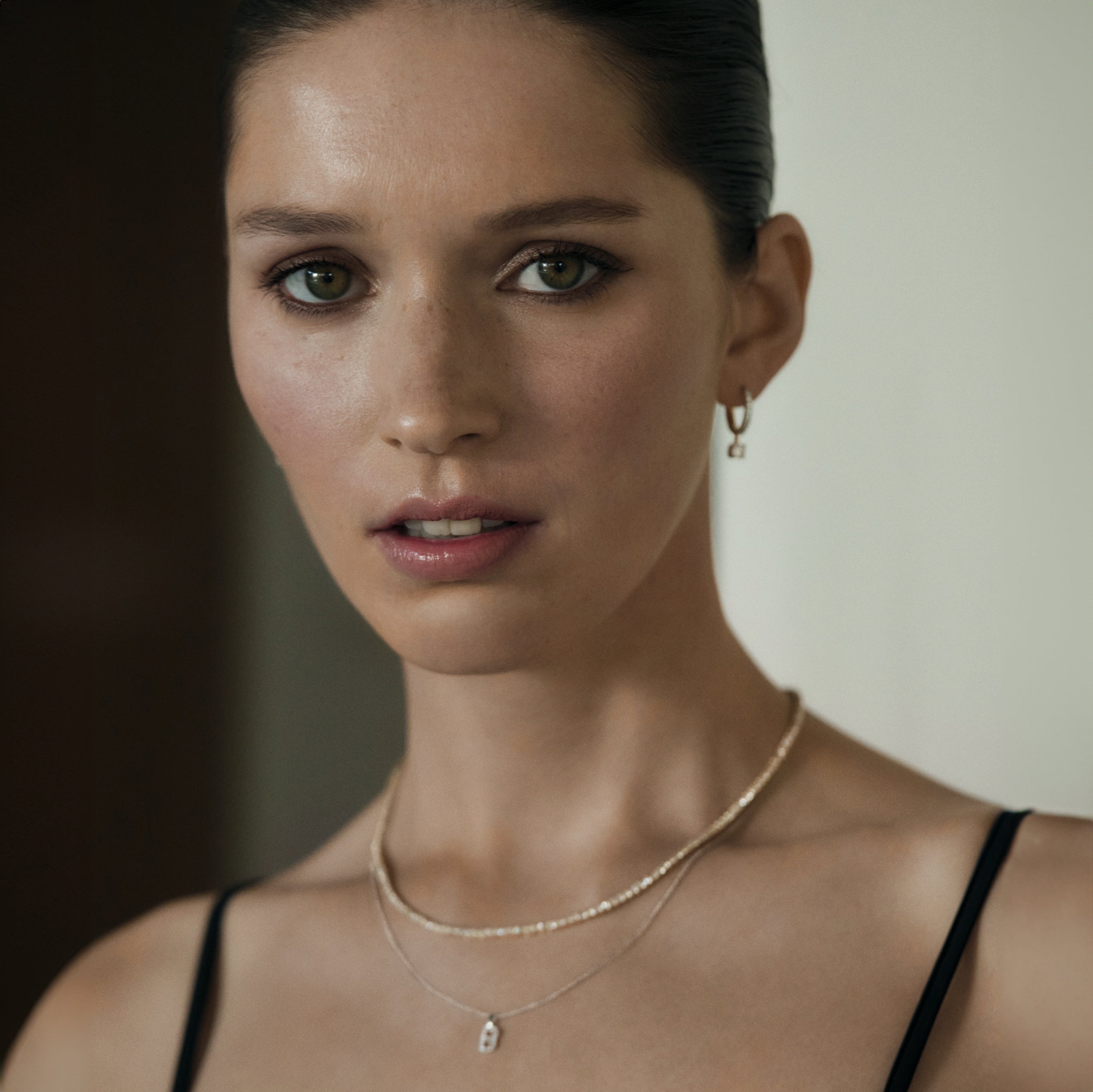Love Letter Initial B Lab Diamond Necklace set in 9K White Gold
